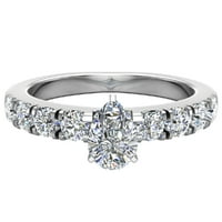 Диамантени годежни пръстени за жени GIA сертифицирана круша отрязана пасианска диамантен пръстен 18k бяло злато 1. карат