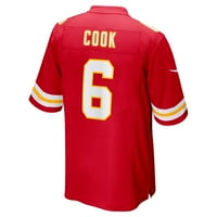 Мъжки Nike Bryan Cook Red Kansas City Chiefs Играч играч на фланелка