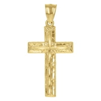 10kt Gold DC Mens Cross HT: W: Религиозен чар висулка