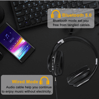 Urban U Wireless Bluetooth стерео слушалки с висока разделителна способност Аудио дълбок бас превъзходен комфорт над слушалките за уши с микрофон за Blu vivo Go поддръжка на телефонни обаждания
