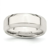 Сватбена лента с бял стерлингов сребърен пръстен сватбен комфорт