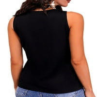 Zodanni жени тениски v врата жилетка секси върхове на резервоара разхлабена пуловер ежедневно облекло блуза черно 4xl