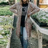 Модни жени леопардови печат с дълги ръкави дълги жилетки блузи свободни върхове hot6sl4491664