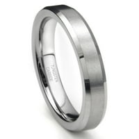 Andrea Jewelers волфрамов карбид скосена четка Финал сватбена лента пръстен SZ 7.0
