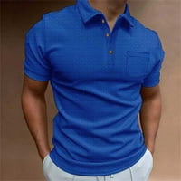 Мъжки wa-ffle къси бутони ръкави за голф риза от солиден цвят на открито улица ежедневни модни ежедневни тънки тениски тениска