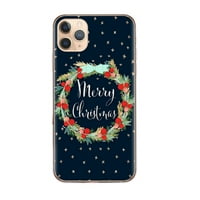 Съвместим с iPhone Pro Коледен калъф, ударно анти-жълто TPU Bumper Protective Cover Сладкият весел Xmas дизайн на телефона калъф