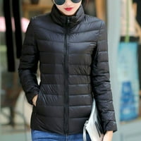 Женско модно палто, което твърди о-вол, поддържайте топло дами с дълъг ръкав, черни s