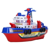 Детска баня играчка играчка, заоблени ръбове музикална леки жизнени детайли Fire Boat Toy Water Spraying за момичета за момчета