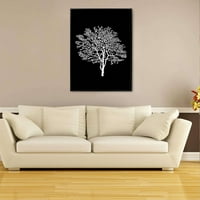 Прости черно -бяло растение висящи картини творческа рисунка на стени за домашна всекидневна без рамка 42x