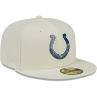 Мъжката нова ера Крем Indianapolis Colts Chrome Color Dim 59fifty Fitted Hat