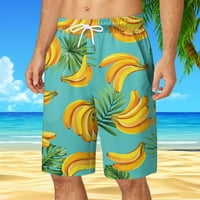 Мъжки и големи мъжки случайни хавайски стил еластична талия отпечатани разхлабени плажни къси панталони