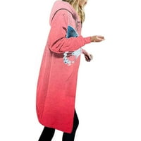 Женски просвет за зимно палто женско отпечатано яке с пуловер с качулка с ръкав