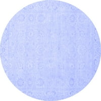 Ahgly Company Indoor Round Резюме сини съвременни килими, 8 'кръг