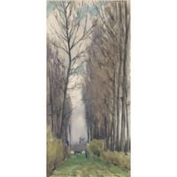 Willem Wenckebach Black Modern Modeum Museum Art Print, озаглавен - Laan с високи дървета
