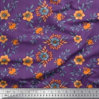 Soimoi Rayon Fabric Stripe, листа и цветни флорални отпечатъци от плат по двор