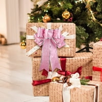 Wendunide Home Decor Коледа висулка многоцветни лъскави блясъци розов коледна коледна лента за коледно дърво Декорация висулка Коледна лък a
