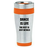 Оранжева 16oz изолирана от неръждаема стомана Travel Mug Z Dance е живот, MIP