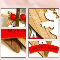 Flmtop комплект дървен елен ангел Дядо Коледа коледно дърво висящо висящи орнаменти