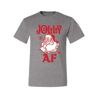 Дядо Коледа Jolly AF Коледна графична тениска за мъже, Хедър Грей, X-голям