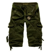 Homadles Men's Flet Stretch Cargo Shorts- Случайни цветове за единствен цвят на армията Зелен размер 5XL