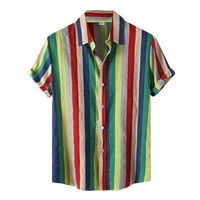 Мъже ризи Небрежно свободно време флорална цветна риза с късо ръкав плажен ваканционен копче за ваканция надолу по единична яка риза ежедневно облекло