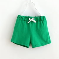 Момичета облекло малко дете деца бебе момче момичета модни сладки плътни цветни панталони спортни небрежни къси панталони намалени зелени 2-3 години