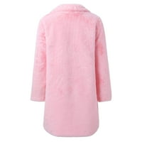 Manxivoo дамски палта палта за жени дами солидно яке от фау на зимата топло разхлабена яка плюс размер уютно външно облекло тренч палта за жени розово