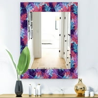 Art DesignArt 'Tropical Mood Blue 6' бохемско и еклектично огледало - отпечатано огледало за стена 27. инча широк 39. инча високо