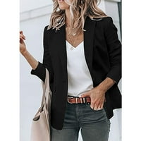 Женско яке Gdfun с дълъг ръкав с твърд цвят жилетка от жилетка за единични бутони и свободното време - жените блузи женски върхове