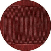 Ahgly Company Machine Pashable Indoor Round Abstract Red Modern Area Cugs, 7 'Round