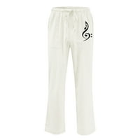 Мъжки памучен панталон плюс размер еластичен ежедневен с джобове с твърди цветови панталони