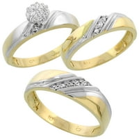 10k жълто злато мъжки диамантен сватбен лентен пръстен за мъже 0. cttw блестящ отрязан широк размер 8.5