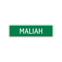 Maliah Girls Children Name Letter Printed Plaque Decoration Noblety Label Incoor Outdoor Уникална стена уникален алуминиев метален знак 4 x13.5