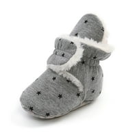 Мултитрост бебешки момичета Момчета плоски обувки, мека подметка звезди печат неплъзгащи се на закрито обувки за малко дете за зима за зимата