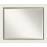 Amanti Art asveled Banber Shall Mirror - Eva White Gold Frame Външен размер: В