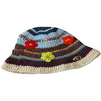 Жени издълбани плетене на една кука плетена шапка ins boho цветна шарка кофа е електронни момичета шапка лято на открито риболовци плетани шапки