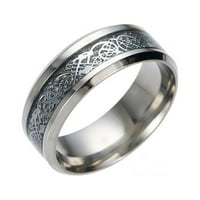 Qianha мол стилни мъже титан стомана гладка повърхностна сватбена лента пръстен бижута подарък