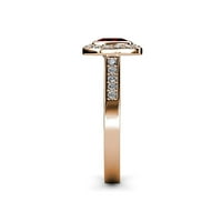 Ruby and Diamond Halo годежен пръстен 1. CT TW в 14K розово злато.size 8.5