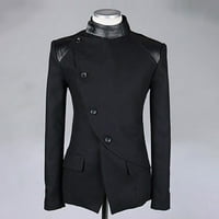 Мъжки есен и зимна мода от свободното време ретро тънка вълна смесена стимпанк асиметрично едно яке вълнено палто зимни якета за мъже