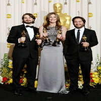 Марк Боал, Катрин Бигелоу, Грег Шапиро, най -добър игрален филм за The Hurt Locker, в залата за пресата за 82 -и годишни Оскари на наградите на Академията