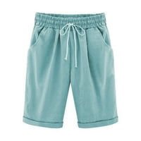 Ylioge памучни къси панталони за жени лятен клирънс, женски плюс размер памучно бельо плътно цвят небрежни панталони под 15 $