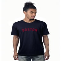 Daxton Premium Boston Nation Tshirt с къси ръкави Екипаж Памучен тройник, хедър сиво червено, 3XL