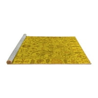 Ahgly Company Machine ПРОЧАВАНЕ НА ВЪЗДУШНИ РЕКОНГАЛЕН Ориентал Жълти традиционни килими, 6 '9'