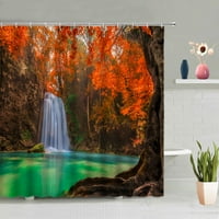 Водопад душ завеса естествена природа гора зелена растение река каменна клен листа животни птица вана декор екран миещи се