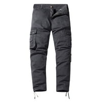 Frehsky Cargo Pants for Men Men's Pants Мъжки свободни ежедневни мулти джобни прави твърди цветове на открито гащеризон панталони сиви