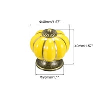 Керамични чекмеджета копчета, дръжки за формата на тиква дърпа 1,57 диапарни винтове, жълти