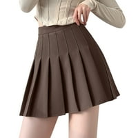 koaiezne дамски момичета солидна плисирана пола основна пола алин дизайн пола
