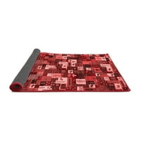 Ahgly Company Indoor Rectangle Abstract Red Contemporary Area Rugs, 8 '12'