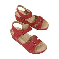 Loyisvidion дамски сандали клирънс летни дами чехли ежедневни женски обувки Леки платформи Клинове Сандали Rollback Red 4.5