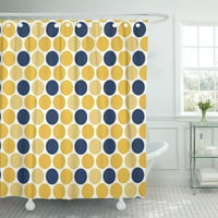 Бял жълт геометричен дизайнер акцент декор за баня баня за душ завеса